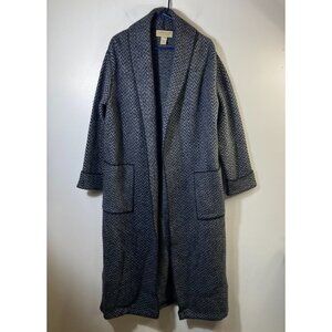 Womens Vintage Jones New York Country Wool Duster Cardigan Coat Chevron S Wool